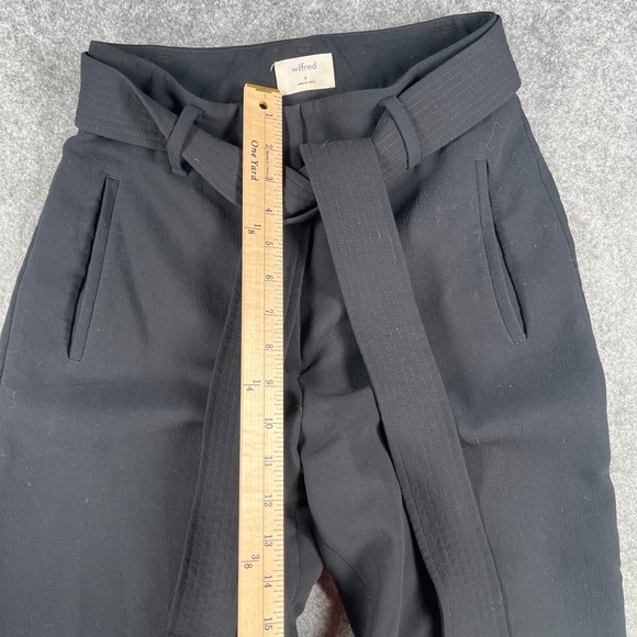 Wilfred Tie Front Pants Women's Size 4 Black Stretch‎ Relaxed Fit - Picture 6 of 13